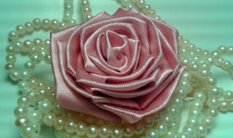 handmade craft pink ribbon rose