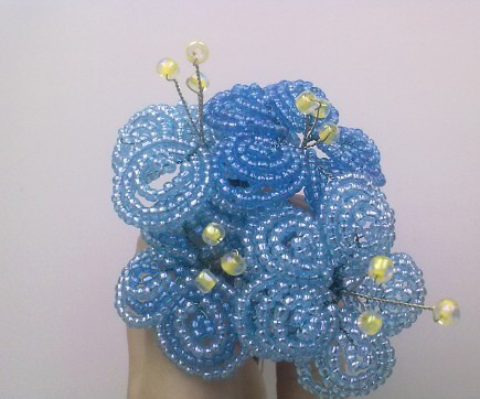 Blue Beaded Bouquet of flowers