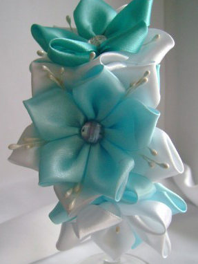 Blue handmade flower headbands